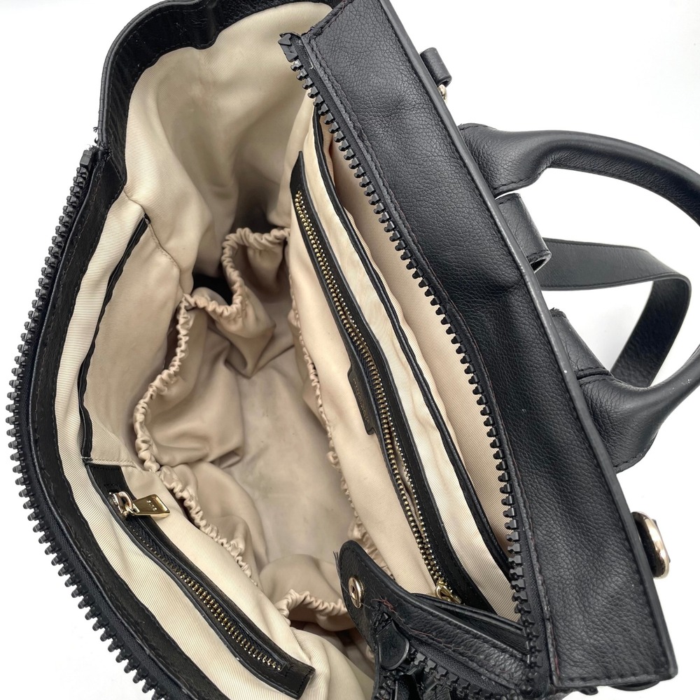 Mina Baie Diaper Bag Leather Backpack Women Large Black Good Condition - Picture 3 of 10